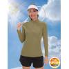 imageTACVASEN Womens UV Protection Shirts Quarter Zip Pullover Womens UPF 50 Long Sleeve Shirts Golf Shirts Workout TopsDark Cyan
