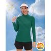 imageTACVASEN Womens UV Protection Shirts Quarter Zip Pullover Womens UPF 50 Long Sleeve Shirts Golf Shirts Workout TopsEmerald Green