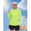 imageTACVASEN Womens UV Protection Shirts Quarter Zip Pullover Womens UPF 50 Long Sleeve Shirts Golf Shirts Workout TopsFluorescent Green