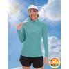 imageTACVASEN Womens UV Protection Shirts Quarter Zip Pullover Womens UPF 50 Long Sleeve Shirts Golf Shirts Workout TopsGray Green