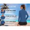 imageTACVASEN Womens UV Protection Shirts Quarter Zip Pullover Womens UPF 50 Long Sleeve Shirts Golf Shirts Workout TopsGrey Blue