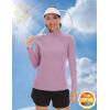 imageTACVASEN Womens UV Protection Shirts Quarter Zip Pullover Womens UPF 50 Long Sleeve Shirts Golf Shirts Workout TopsGrey Purple