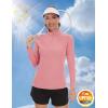 imageTACVASEN Womens UV Protection Shirts Quarter Zip Pullover Womens UPF 50 Long Sleeve Shirts Golf Shirts Workout TopsGreypink