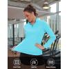imageTACVASEN Womens UV Protection Shirts Quarter Zip Pullover Womens UPF 50 Long Sleeve Shirts Golf Shirts Workout TopsIceblue