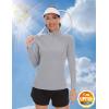 imageTACVASEN Womens UV Protection Shirts Quarter Zip Pullover Womens UPF 50 Long Sleeve Shirts Golf Shirts Workout TopsLight Gray
