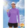 imageTACVASEN Womens UV Protection Shirts Quarter Zip Pullover Womens UPF 50 Long Sleeve Shirts Golf Shirts Workout TopsLight Purple