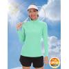imageTACVASEN Womens UV Protection Shirts Quarter Zip Pullover Womens UPF 50 Long Sleeve Shirts Golf Shirts Workout TopsMint Green