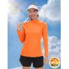 imageTACVASEN Womens UV Protection Shirts Quarter Zip Pullover Womens UPF 50 Long Sleeve Shirts Golf Shirts Workout TopsOrange