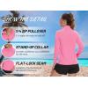 imageTACVASEN Womens UV Protection Shirts Quarter Zip Pullover Womens UPF 50 Long Sleeve Shirts Golf Shirts Workout TopsRose Red