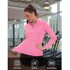 imageTACVASEN Womens UV Protection Shirts Quarter Zip Pullover Womens UPF 50 Long Sleeve Shirts Golf Shirts Workout TopsRose Red