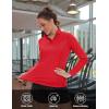 imageTACVASEN Womens UV Protection Shirts Quarter Zip Pullover Womens UPF 50 Long Sleeve Shirts Golf Shirts Workout TopsTomato Red