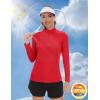 imageTACVASEN Womens UV Protection Shirts Quarter Zip Pullover Womens UPF 50 Long Sleeve Shirts Golf Shirts Workout TopsTomato Red