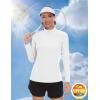 imageTACVASEN Womens UV Protection Shirts Quarter Zip Pullover Womens UPF 50 Long Sleeve Shirts Golf Shirts Workout TopsWhite