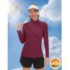imageTACVASEN Womens UV Protection Shirts Quarter Zip Pullover Womens UPF 50 Long Sleeve Shirts Golf Shirts Workout TopsWine Red