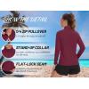 imageTACVASEN Womens UV Protection Shirts Quarter Zip Pullover Womens UPF 50 Long Sleeve Shirts Golf Shirts Workout TopsWine Red