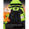 imageTACVASEN Womens Winter Jacket Waterproof Ski Jacket Hooded Fleece Lined Warm Snow Coat Mountain Windproof Rain WindbreakerFluorescent Green