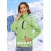 imageTACVASEN Womens Winter Jacket Waterproof Ski Jacket Hooded Fleece Lined Warm Snow Coat Mountain Windproof Rain WindbreakerLight Green