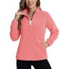 imageTACVASEN Womens Soft Fleece Jacket Lightweight Full Zip Sweatshirts Coat Casual Winter Warm Sweaters with PocketsW Red