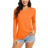 imageTACVASEN Womens UPF 50 Sun Protection V Neck Long Sleeve Tops Quick Dry Hiking Running Workout TShirtsOrange
