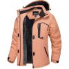 imageTACVASEN Womens Winter Jacket Waterproof Ski Jacket Hooded Fleece Lined Warm Snow Coat Mountain Windproof Rain WindbreakerApricot