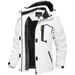 imageTACVASEN Womens Winter Jacket Waterproof Ski Jacket Hooded Fleece Lined Warm Snow Coat Mountain Windproof Rain WindbreakerWhite