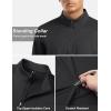 imageTACVASEN Mens Quarter Zip Up Pullover Long Sleeve Sweatshirt 14 Zip Golf Shirt Winter Fleece Lined Thermal PulloverBlack