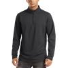 imageTACVASEN Mens Quarter Zip Up Pullover Long Sleeve Sweatshirt 14 Zip Golf Shirt Winter Fleece Lined Thermal PulloverBlack
