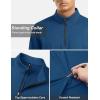 imageTACVASEN Mens Quarter Zip Up Pullover Long Sleeve Sweatshirt 14 Zip Golf Shirt Winter Fleece Lined Thermal PulloverBlue