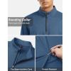imageTACVASEN Mens Quarter Zip Up Pullover Long Sleeve Sweatshirt 14 Zip Golf Shirt Winter Fleece Lined Thermal PulloverBlue Grey