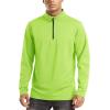 imageTACVASEN Mens Quarter Zip Up Pullover Long Sleeve Sweatshirt 14 Zip Golf Shirt Winter Fleece Lined Thermal PulloverBright Green