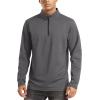 imageTACVASEN Mens Quarter Zip Up Pullover Long Sleeve Sweatshirt 14 Zip Golf Shirt Winter Fleece Lined Thermal PulloverDark Grey