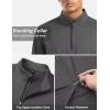 imageTACVASEN Mens Quarter Zip Up Pullover Long Sleeve Sweatshirt 14 Zip Golf Shirt Winter Fleece Lined Thermal PulloverDark Grey