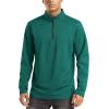 imageTACVASEN Mens Quarter Zip Up Pullover Long Sleeve Sweatshirt 14 Zip Golf Shirt Winter Fleece Lined Thermal PulloverEmerald Green