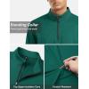 imageTACVASEN Mens Quarter Zip Up Pullover Long Sleeve Sweatshirt 14 Zip Golf Shirt Winter Fleece Lined Thermal PulloverEmerald Green