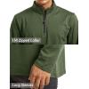 imageTACVASEN Mens Quarter Zip Up Pullover Long Sleeve Sweatshirt 14 Zip Golf Shirt Winter Fleece Lined Thermal PulloverGreen