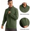 imageTACVASEN Mens Quarter Zip Up Pullover Long Sleeve Sweatshirt 14 Zip Golf Shirt Winter Fleece Lined Thermal PulloverGreen