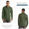 imageTACVASEN Mens Quarter Zip Up Pullover Long Sleeve Sweatshirt 14 Zip Golf Shirt Winter Fleece Lined Thermal PulloverGreen