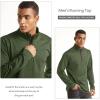 imageTACVASEN Mens Quarter Zip Up Pullover Long Sleeve Sweatshirt 14 Zip Golf Shirt Winter Fleece Lined Thermal PulloverGreen