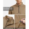 imageTACVASEN Mens Quarter Zip Up Pullover Long Sleeve Sweatshirt 14 Zip Golf Shirt Winter Fleece Lined Thermal PulloverKhaki