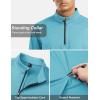 imageTACVASEN Mens Quarter Zip Up Pullover Long Sleeve Sweatshirt 14 Zip Golf Shirt Winter Fleece Lined Thermal PulloverLake Blue