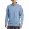 imageTACVASEN Mens Quarter Zip Up Pullover Long Sleeve Sweatshirt 14 Zip Golf Shirt Winter Fleece Lined Thermal PulloverLight Blue
