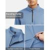 imageTACVASEN Mens Quarter Zip Up Pullover Long Sleeve Sweatshirt 14 Zip Golf Shirt Winter Fleece Lined Thermal PulloverLight Blue