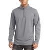 imageTACVASEN Mens Quarter Zip Up Pullover Long Sleeve Sweatshirt 14 Zip Golf Shirt Winter Fleece Lined Thermal PulloverLight Grey