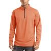 imageTACVASEN Mens Quarter Zip Up Pullover Long Sleeve Sweatshirt 14 Zip Golf Shirt Winter Fleece Lined Thermal PulloverLight Orange