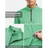 imageTACVASEN Mens Quarter Zip Up Pullover Long Sleeve Sweatshirt 14 Zip Golf Shirt Winter Fleece Lined Thermal PulloverMint Green