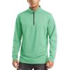 imageTACVASEN Mens Quarter Zip Up Pullover Long Sleeve Sweatshirt 14 Zip Golf Shirt Winter Fleece Lined Thermal PulloverMint Green