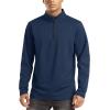 imageTACVASEN Mens Quarter Zip Up Pullover Long Sleeve Sweatshirt 14 Zip Golf Shirt Winter Fleece Lined Thermal PulloverNavy