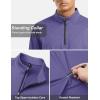 imageTACVASEN Mens Quarter Zip Up Pullover Long Sleeve Sweatshirt 14 Zip Golf Shirt Winter Fleece Lined Thermal PulloverPurple