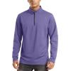 imageTACVASEN Mens Quarter Zip Up Pullover Long Sleeve Sweatshirt 14 Zip Golf Shirt Winter Fleece Lined Thermal PulloverPurple