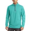 imageTACVASEN Mens Quarter Zip Up Pullover Long Sleeve Sweatshirt 14 Zip Golf Shirt Winter Fleece Lined Thermal PulloverQ Green